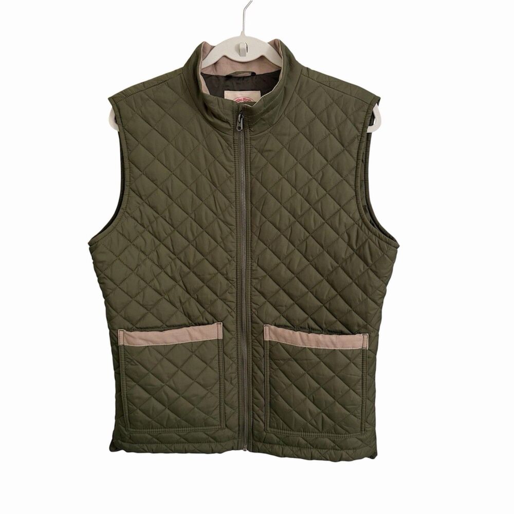 Brooks Brothers Red Fleece Vest Jacket Womens Medium Green Thermore Quilted NWT